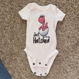 Just Hatched Pink Dino Baby One-Piece